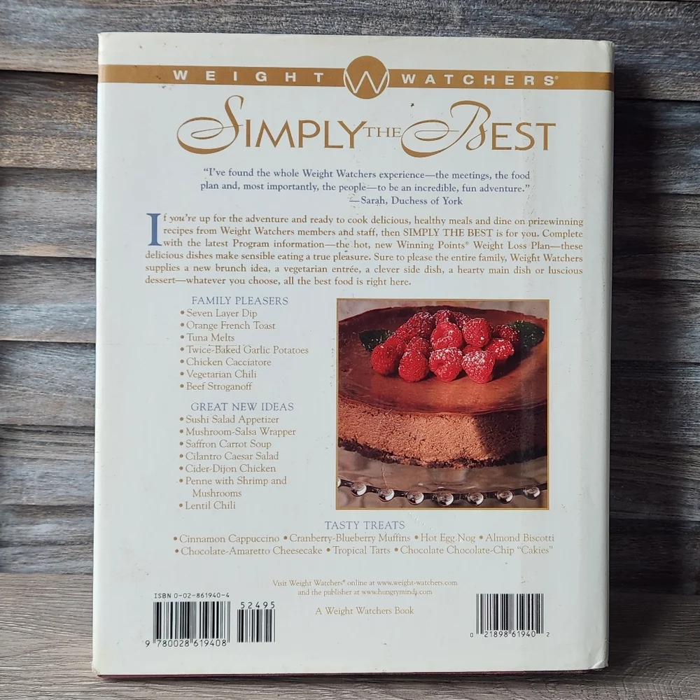 Weight Watchers Simply the Best 1997 hardcover cookbook 250+ recipes Dust Cover